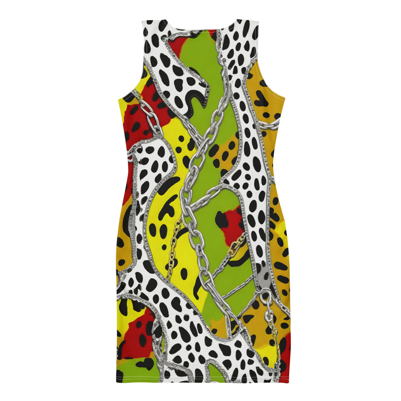 Latina Fashion- Latina Rocks Chains and Patchwork Animal Print Dress