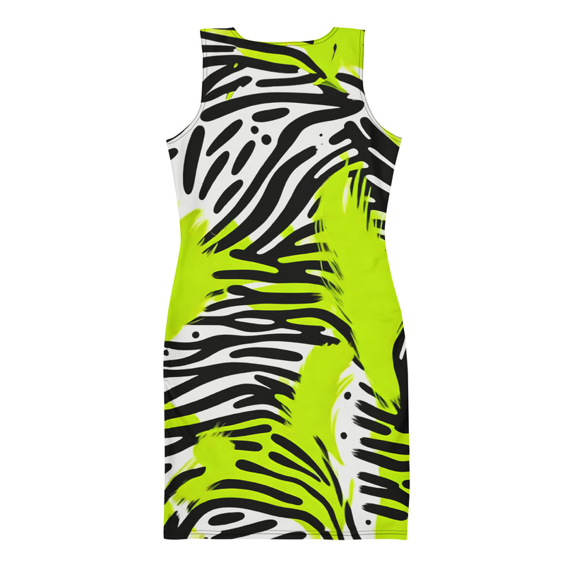 Latina Fashion- Latina Rocks Neon Green and Blach Swoosh Dress