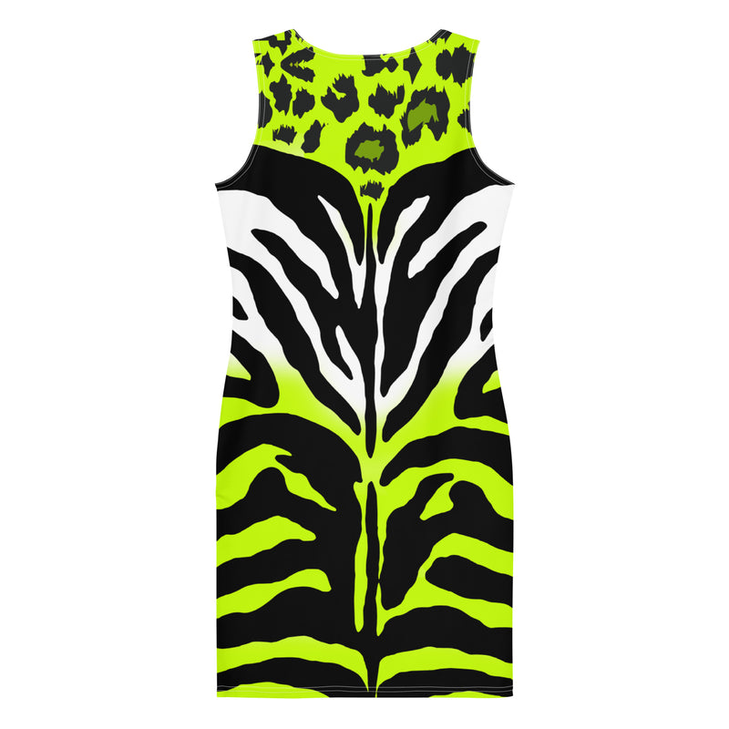 Latina Fashion- Latina Rocks Neon Green Animal Print Dress