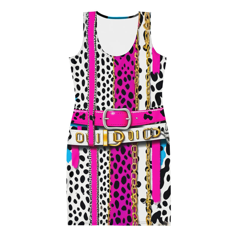 Latina Fashion- Latina Rocks 80's Chic Pink and Black Animal Print Dress