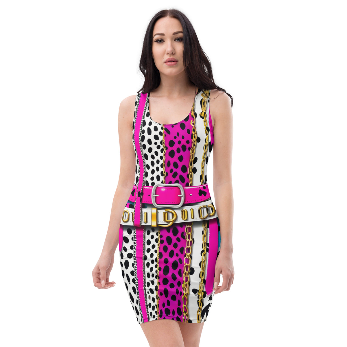 Latina Fashion- Latina Rocks 80's Chic Pink and Black Animal Print Dress