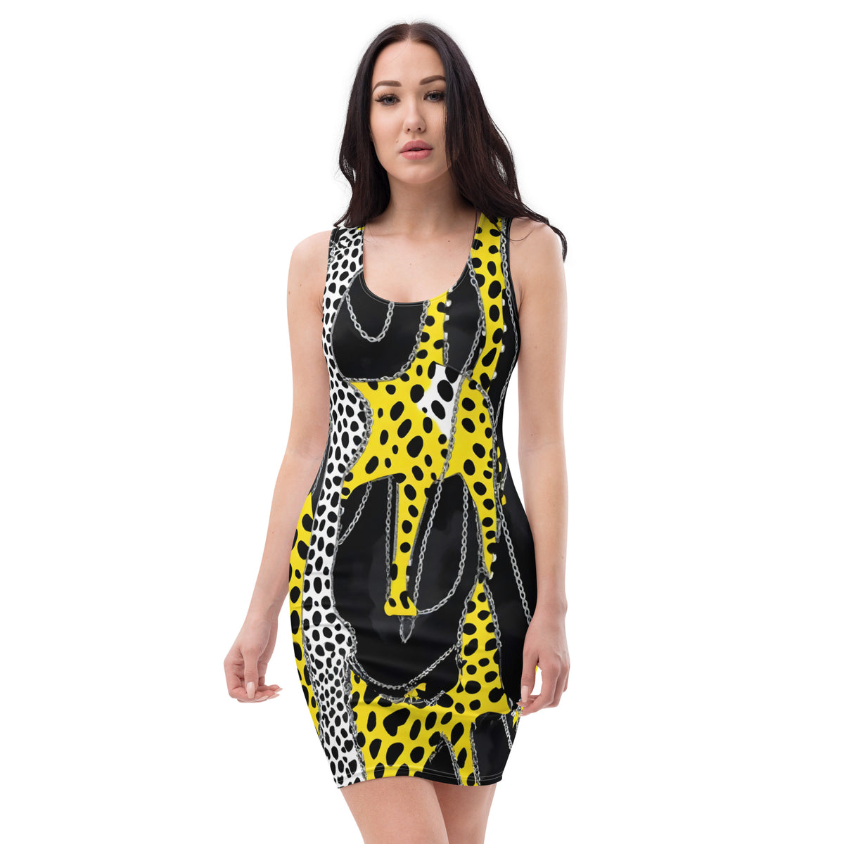 Latina Fashion- Latina Rocks Animal Print and Chains Dress