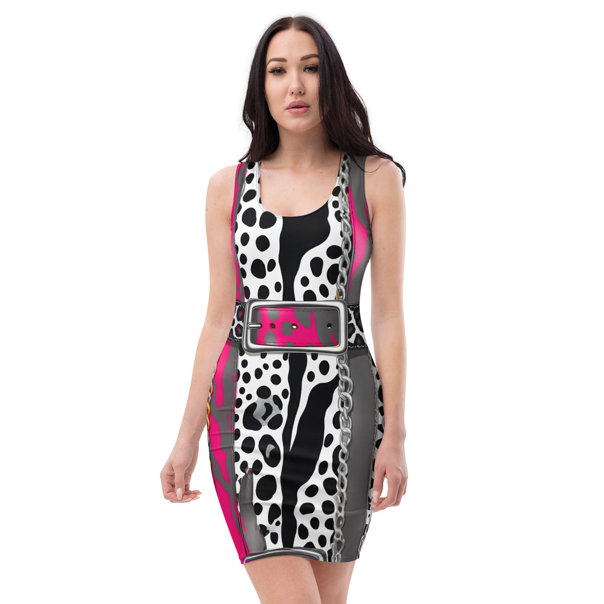 Latina Fashion- Latina Rocks Too Sexy Animal Print and Buckle Strap Dress