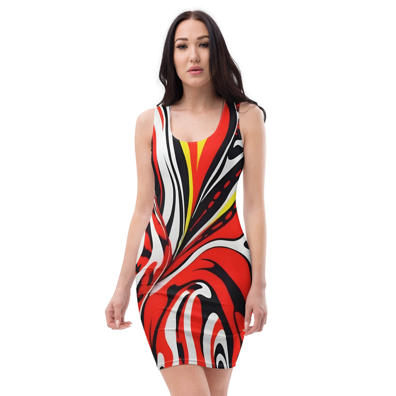 Latina Fashion- Latina Rocks Abstract Red Women's Dress