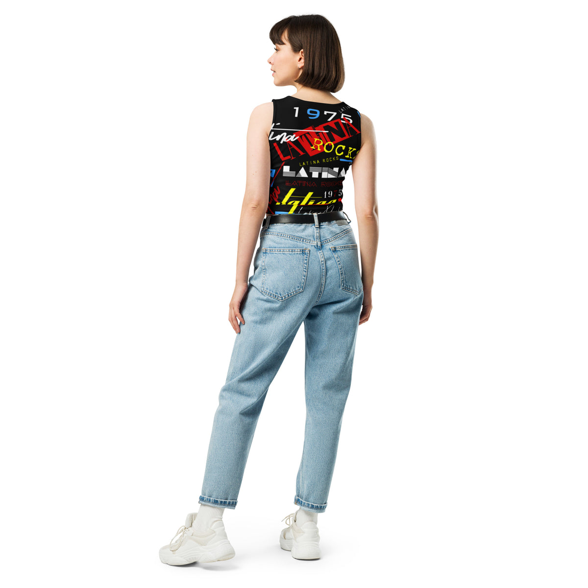 Latina Rocks Text Script Tight Crop Top