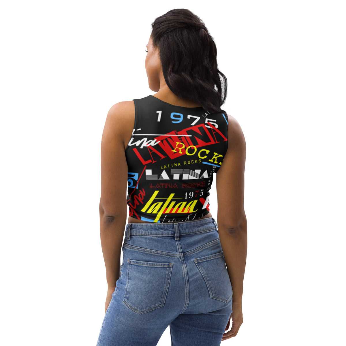 Latina Rocks Text Script Tight Crop Top