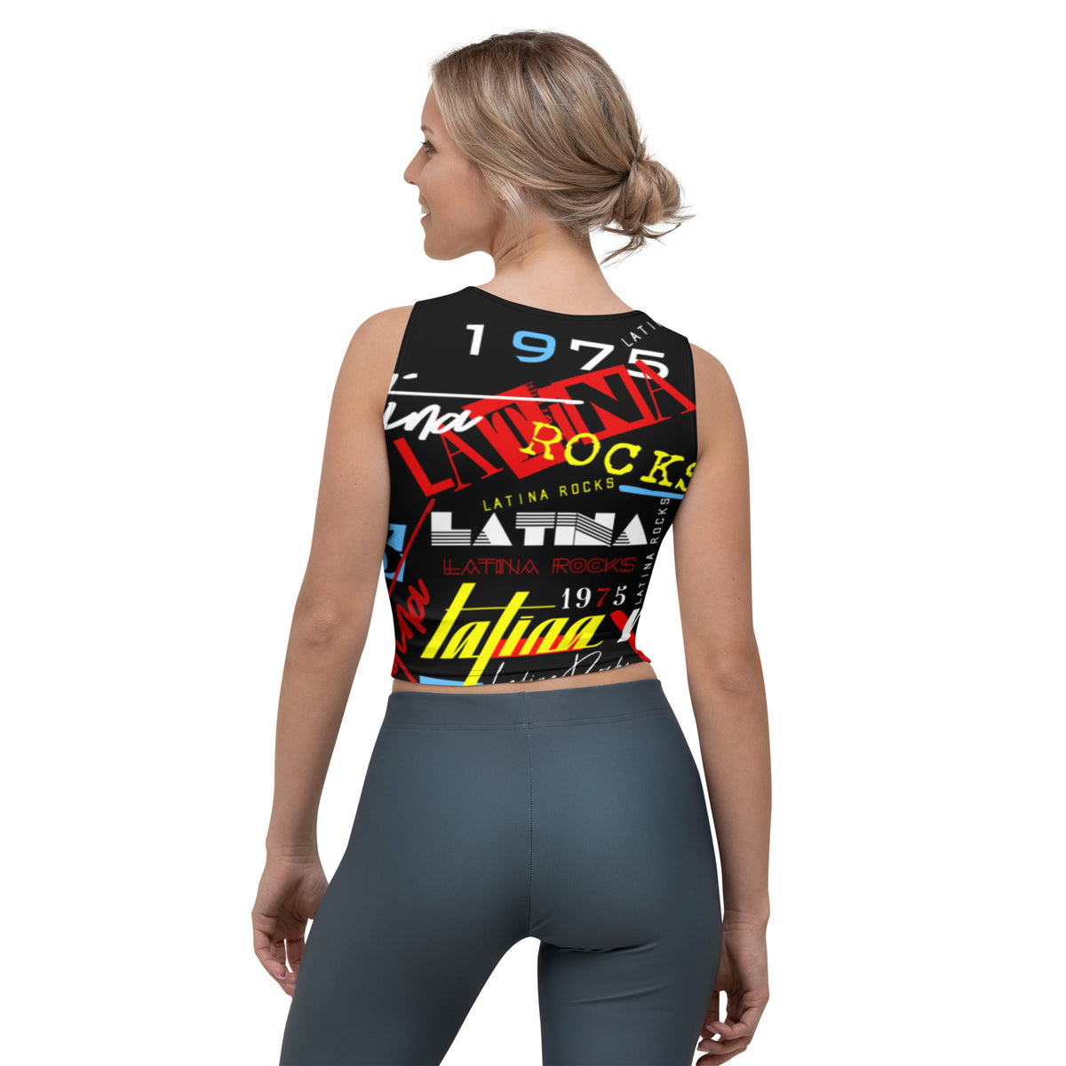 Latina Rocks Text Script Tight Crop Top