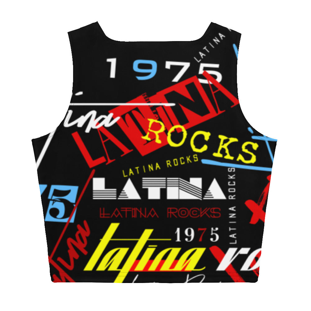 Latina Rocks Text Script Tight Crop Top