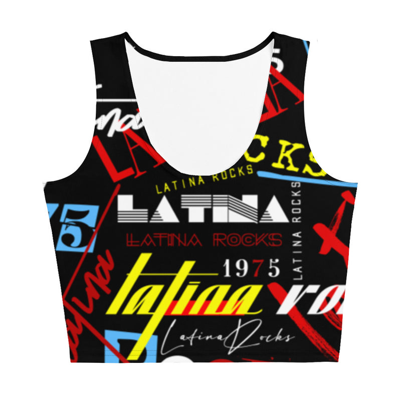 Latina Rocks Text Script Tight Crop Top