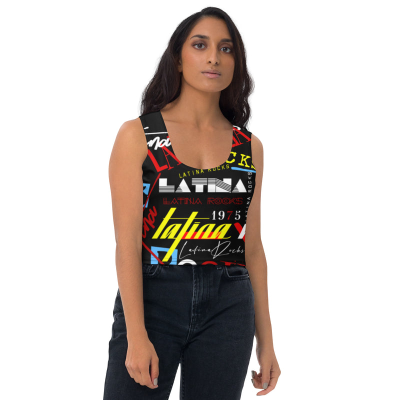 Latina Rocks Text Script Tight Crop Top