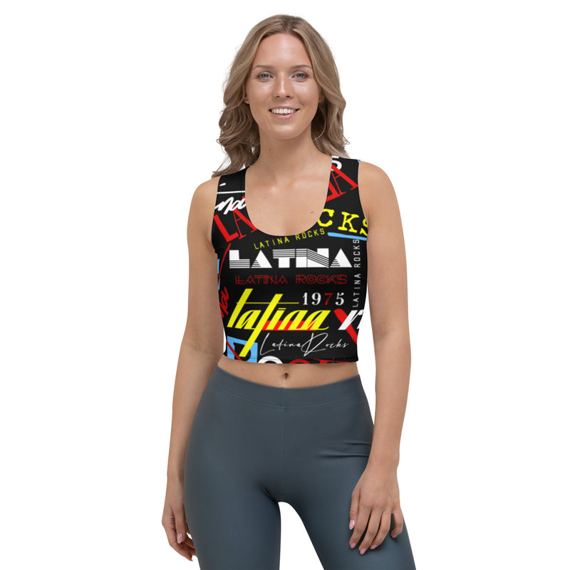 Latina Rocks Text Script Tight Crop Top