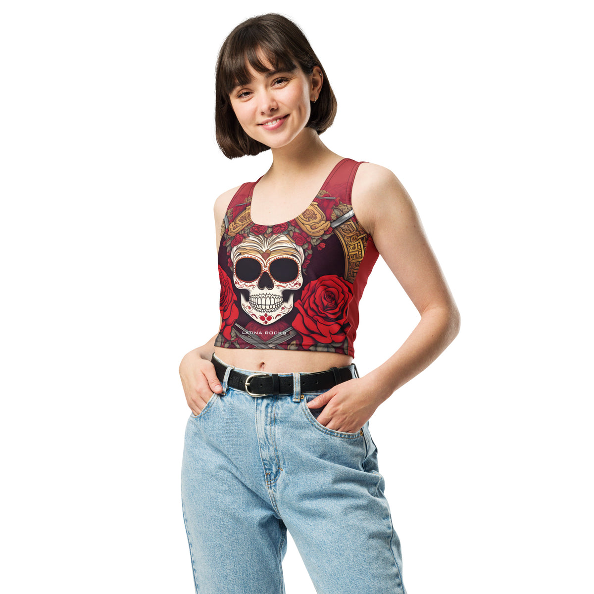 Latina Rocks Calavera Crop Top