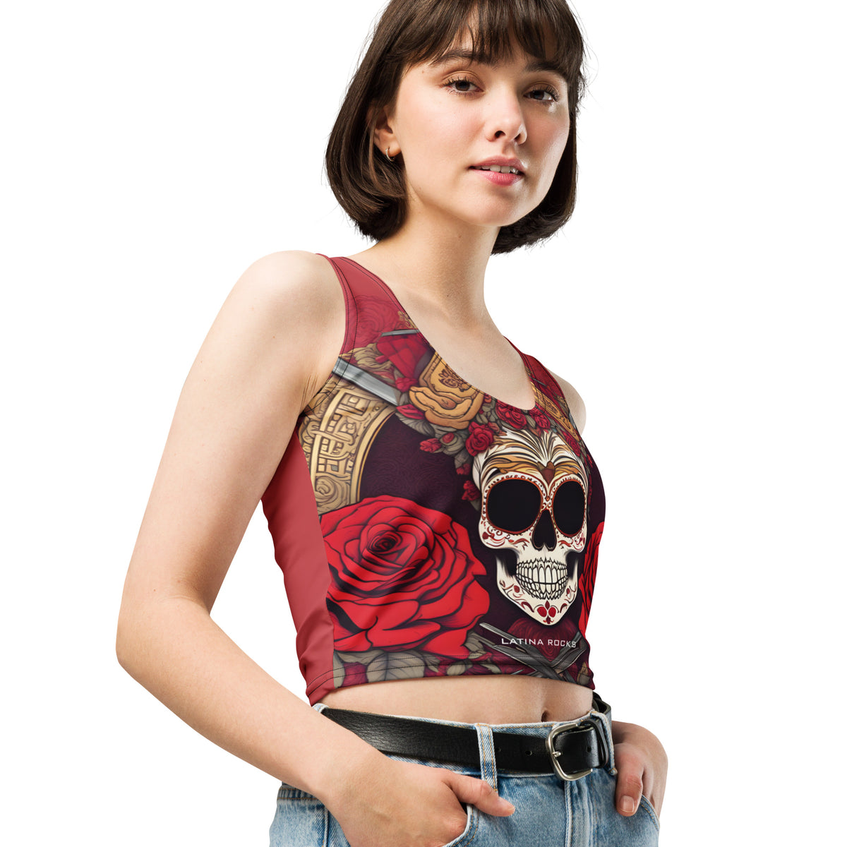 Latina Rocks Calavera Crop Top