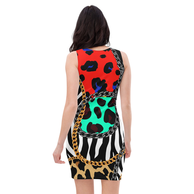 Latina Fashion- Latina Rocks Chain Print Women's Dress