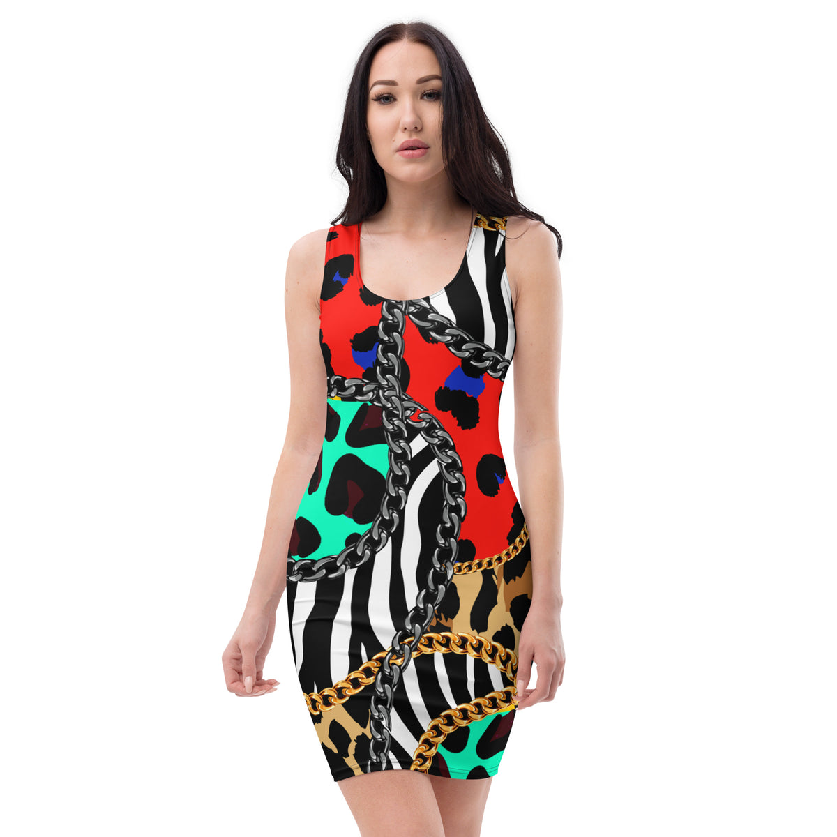 Latina Fashion- Latina Rocks Chain Print Women's Dress