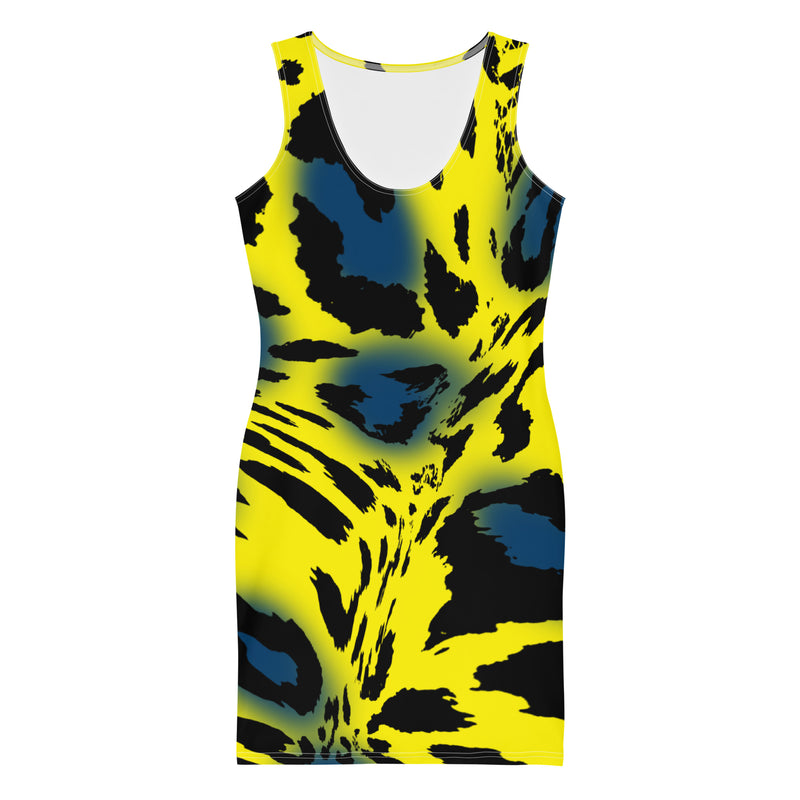 Latina Fashion- Latina Rocks Yellow Animal Print Women's Dress