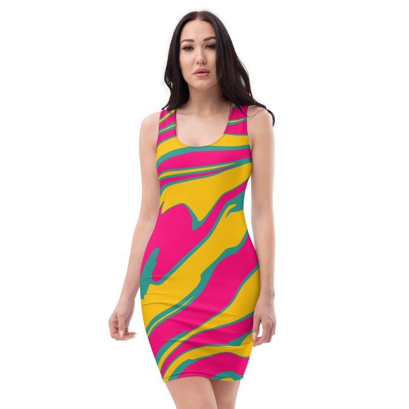 Latina Fashion- Latina Rocks Neon Animal Print DRess