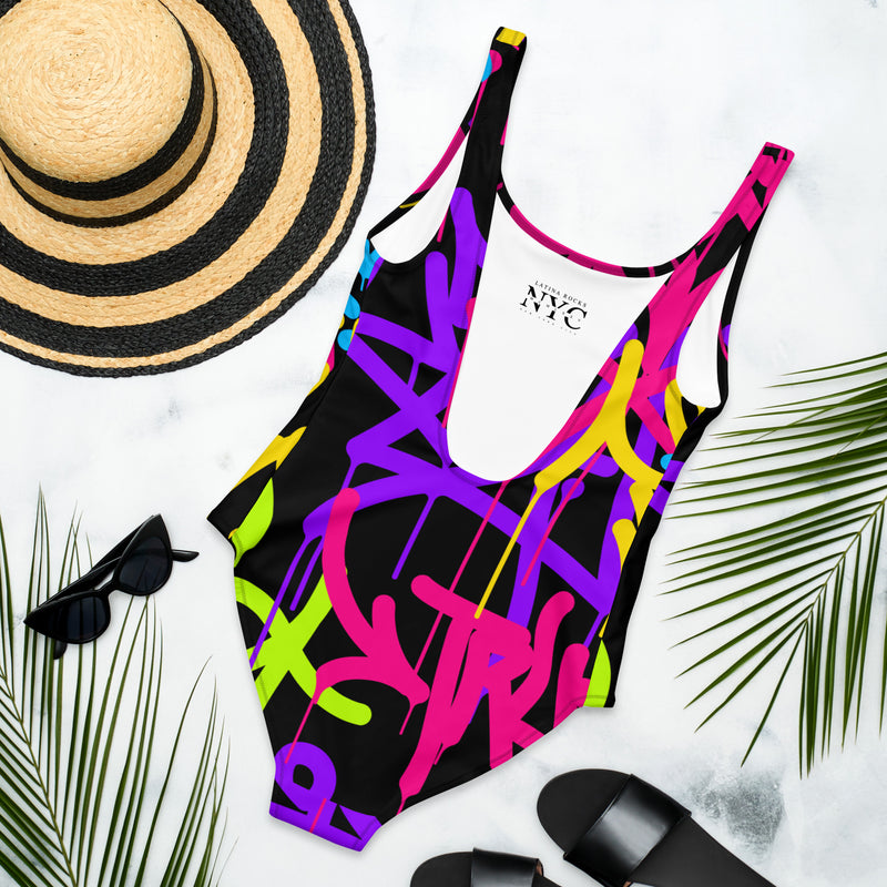 Latina Fashion- Latina Rocks Graffiti One-Piece Swimsuit