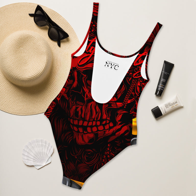 Latina Fashion- Latina Rocks La Muerte One-Piece Swimsuit