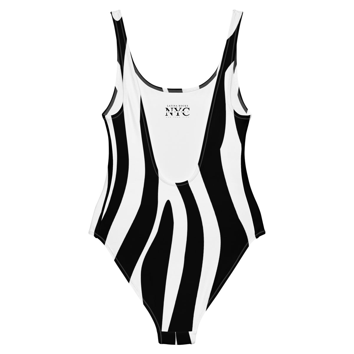 Latina Fashion- Latina Rocks White Zebra Print One-Piece Swimsuit