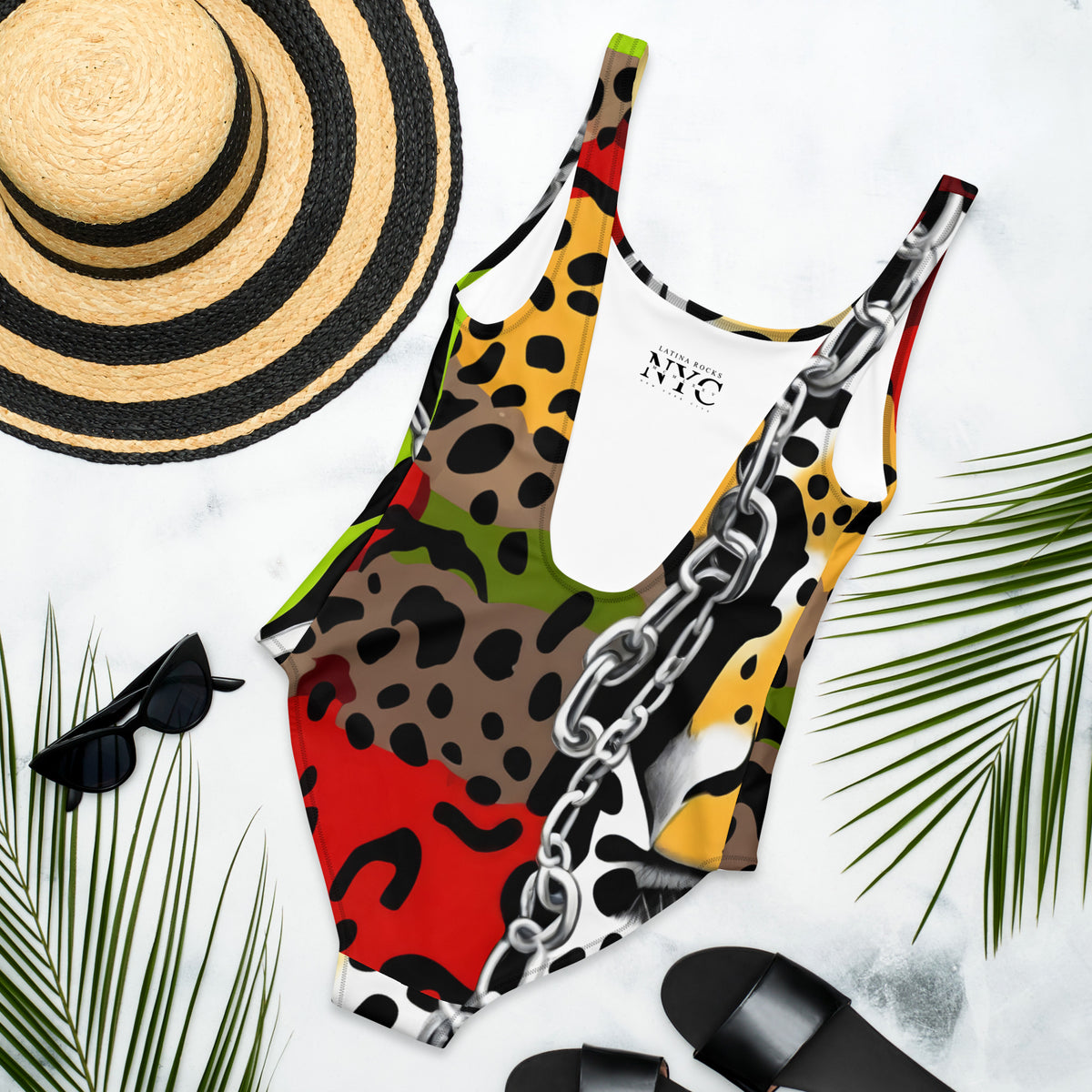 Latina Fashion- Latina Rocks Dynamic Lion Print One-Piece Swimsuit