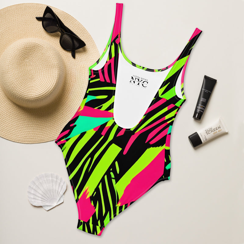 Latina Fashion- Latina Rocks Crazy Color Splash One-Piece Swimsuit