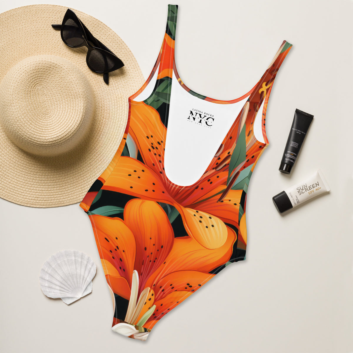 Latina Fashion- Latina Rocks Peach Tulip One-Piece Swimsuit