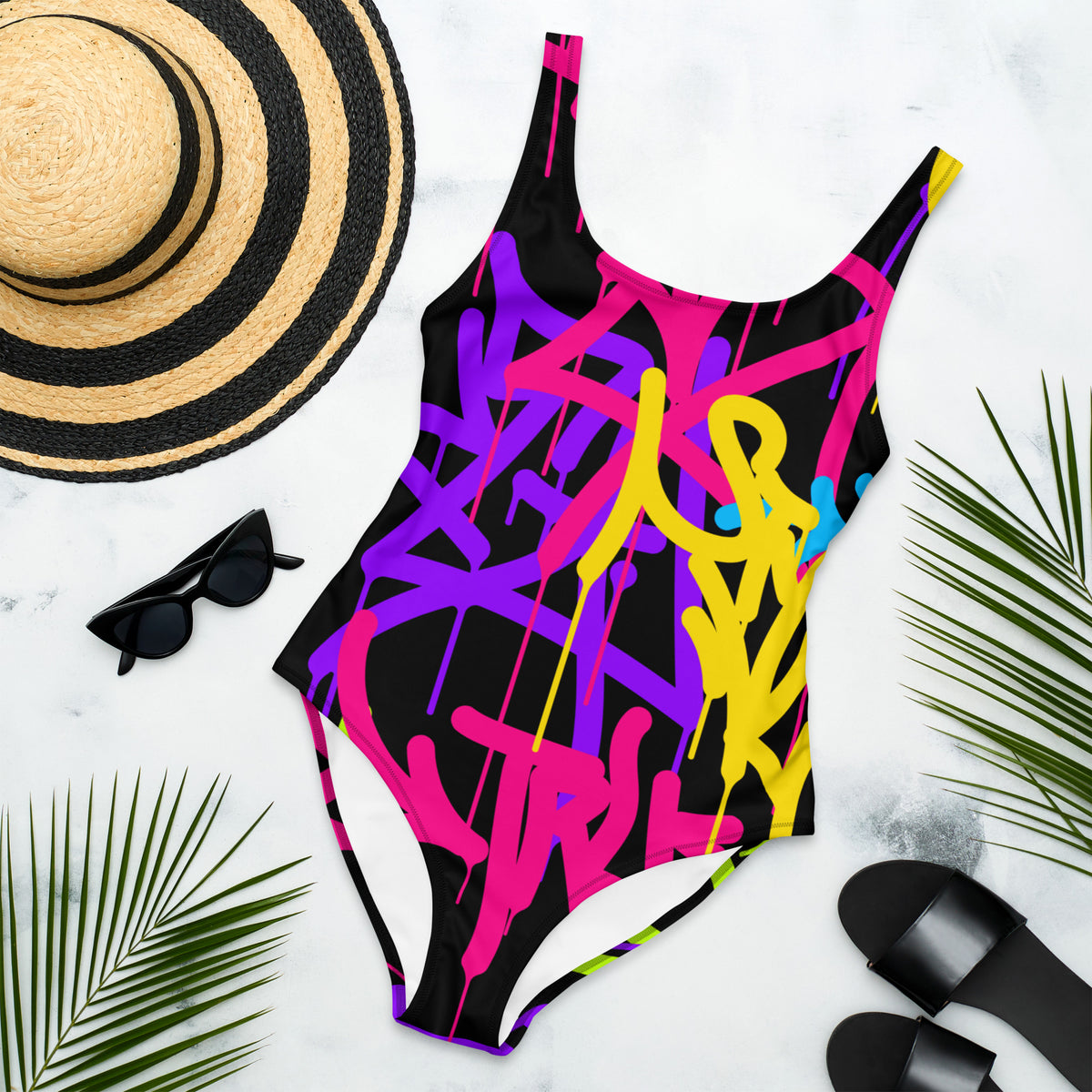 Latina Fashion- Latina Rocks Graffiti One-Piece Swimsuit