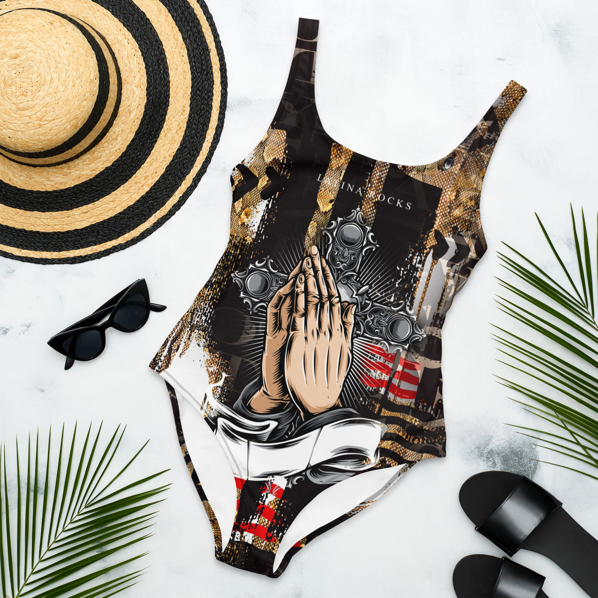 Latina Fashion- Latina Rocks Gracias a Dios One-Piece Swimsuit