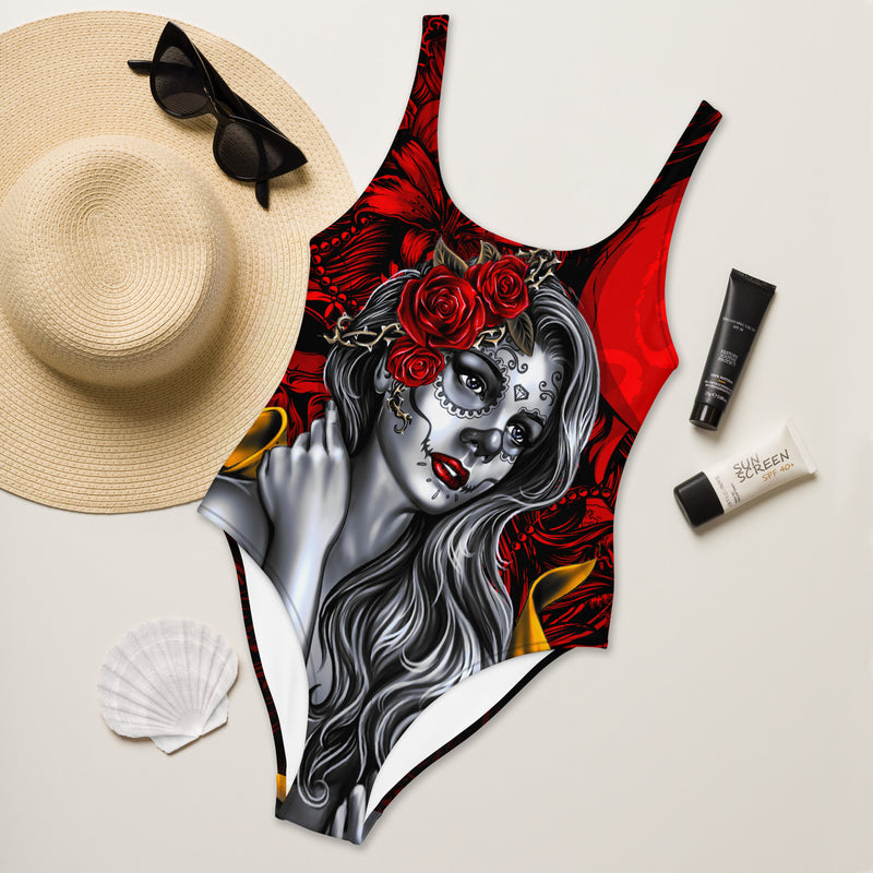 Latina Fashion- Latina Rocks La Muerte One-Piece Swimsuit