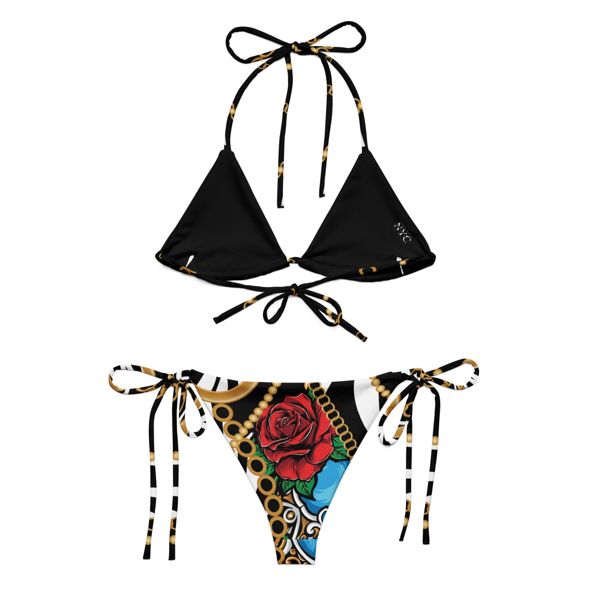 Latina Fashion- Latina Rocks Roses and Pearls String-Bikini