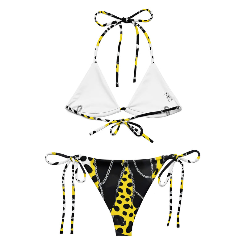 Latina Fashion- Latina Rocks Animal Print and Chains String-Bikini