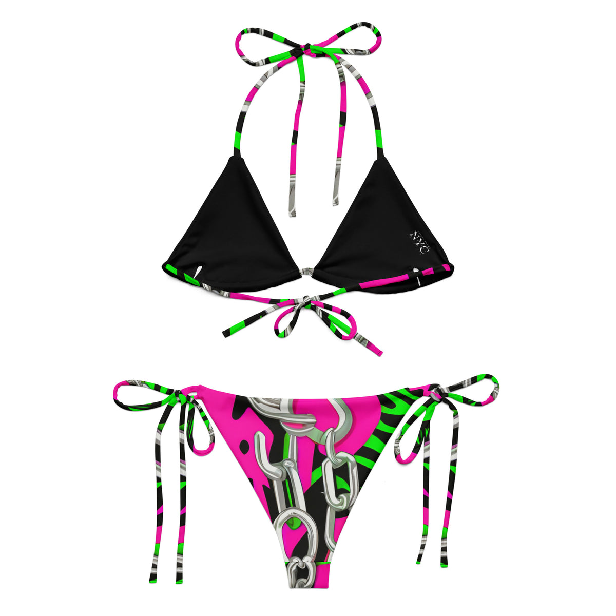 Latina Fashion- Latina Rocks Neon Chains String-Bikini