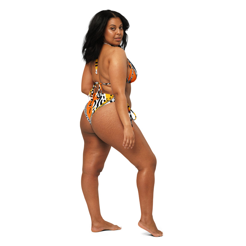 Latina Fashion- Latina Rocks Orange Zebra Print String-Bikini