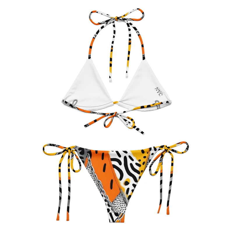 Latina Fashion- Latina Rocks Orange Zebra Print String-Bikini