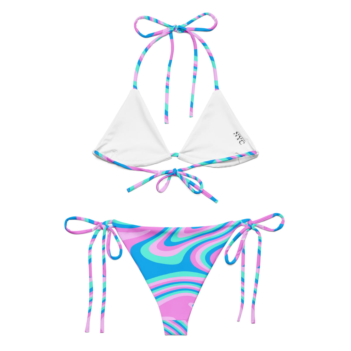 Latina Fashion- Latina Rocks Sky Blue Psychedelic String-Bikini