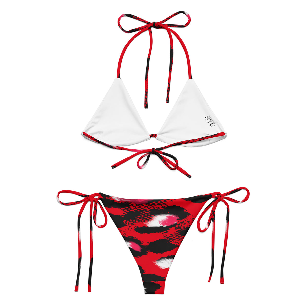 Latina Fashion- Latina Rocks Red and White Animal Print String-Bikini