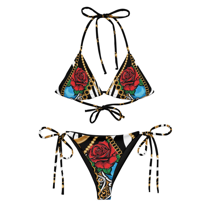 Latina Fashion- Latina Rocks Roses and Pearls String-Bikini