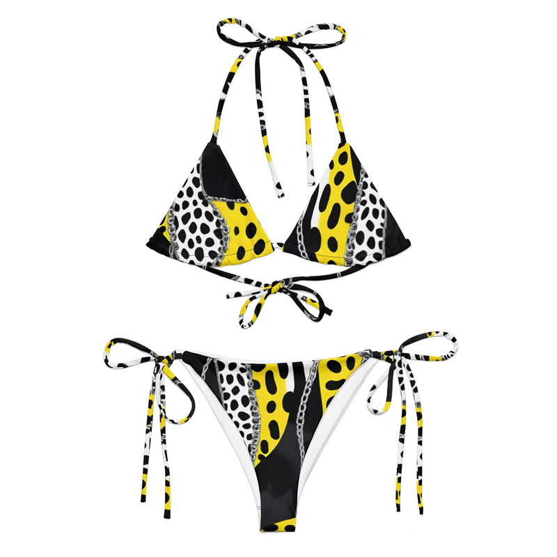 Latina Fashion- Latina Rocks Animal Print and Chains String-Bikini