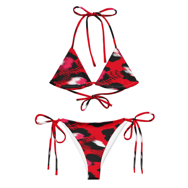 Latina Fashion- Latina Rocks Red and White Animal Print String-Bikini