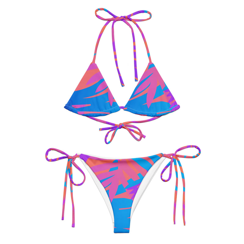 Latina Fashion- Latina Rocks Light Pink and Blue Floral String-Bikini