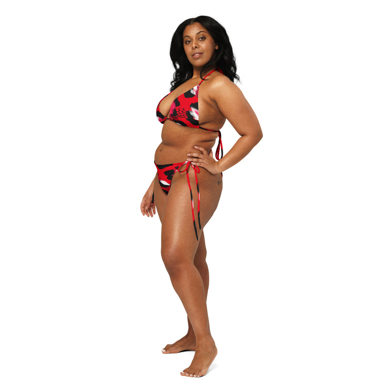 Latina Fashion- Latina Rocks Red and White Animal Print String-Bikini