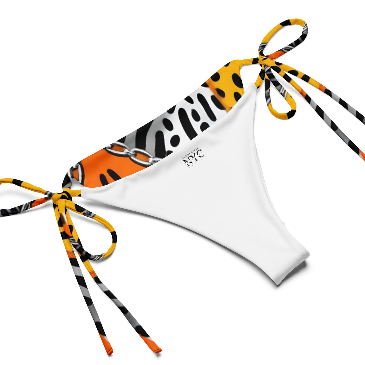 Latina Fashion- Latina Rocks Orange Zebra Print String-Bikini