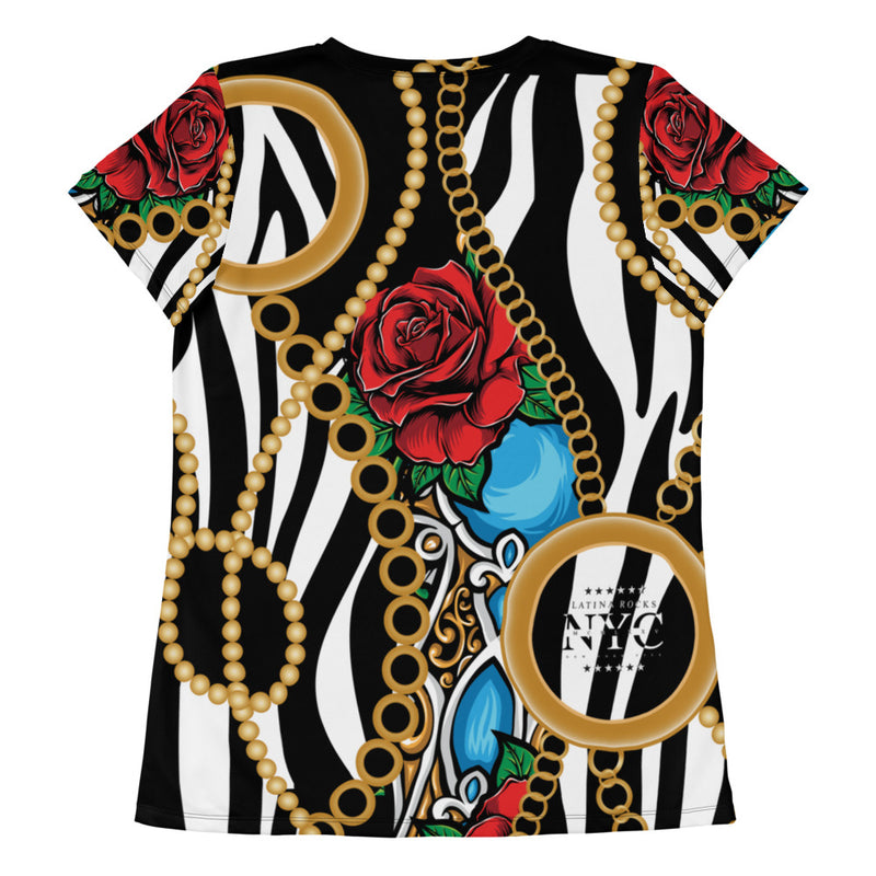 Latina Fashion- Latina Rocks Pearls and Roses Women's Shirt Sleeve Shirt