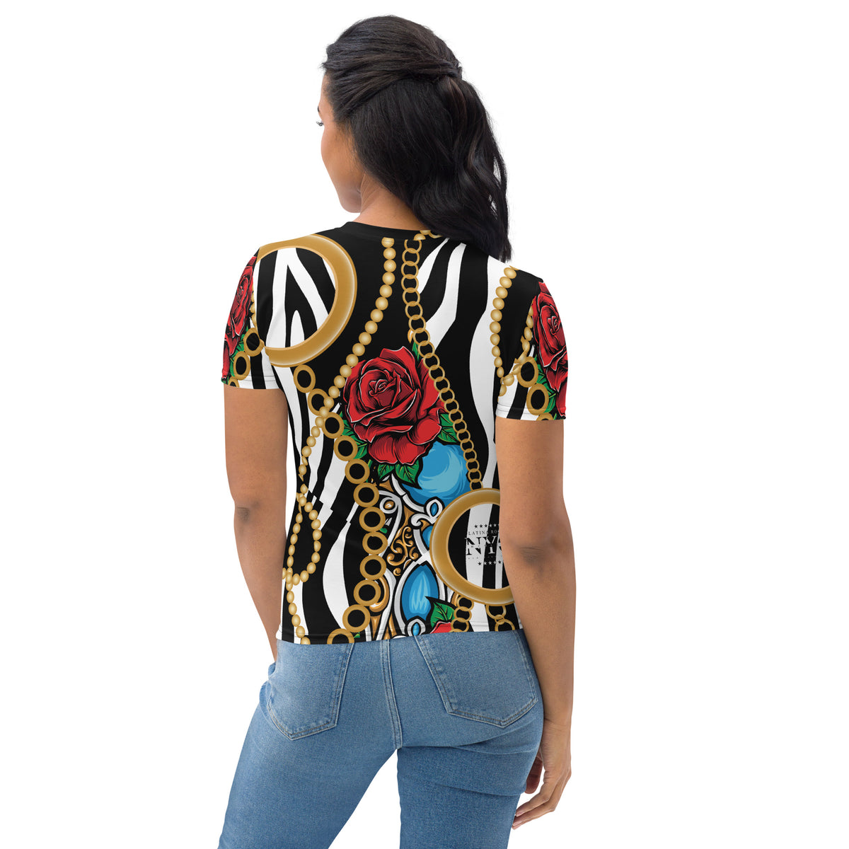 Latina Fashion- Latina Rocks Pearls and Roses Women's Shirt Sleeve Shirt