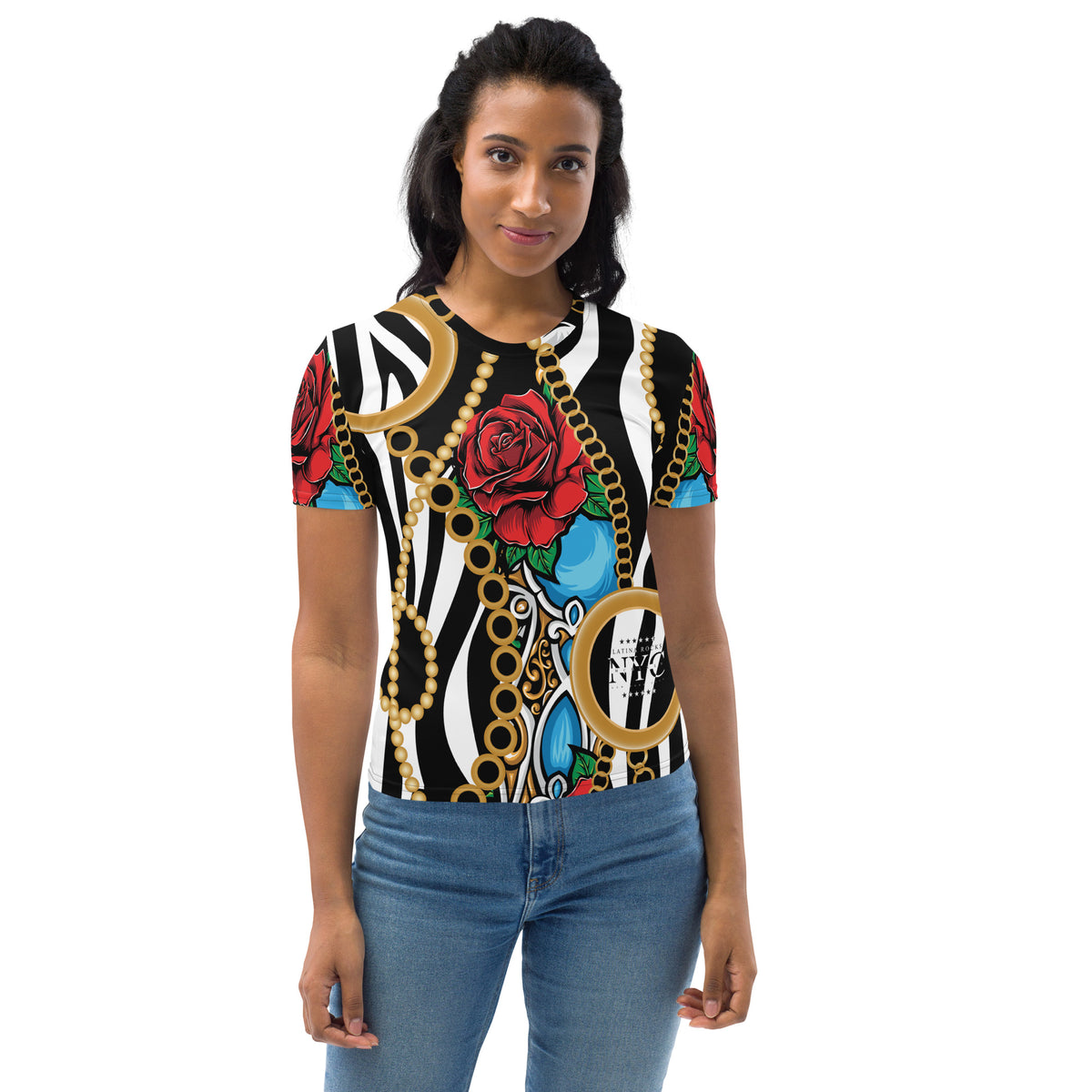 Latina Fashion- Latina Rocks Pearls and Roses Women's Shirt Sleeve Shirt