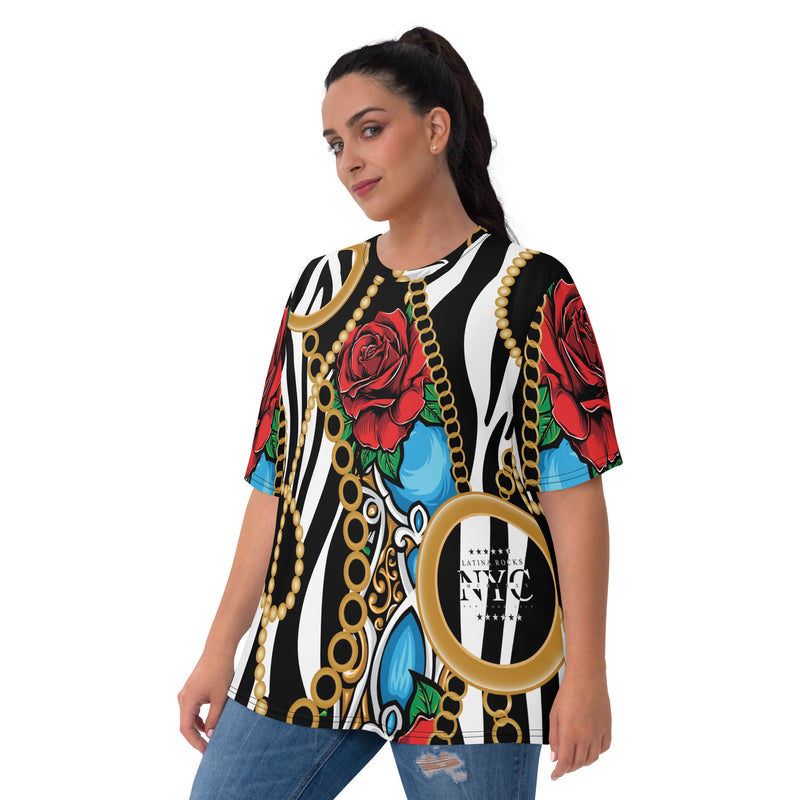 Latina Fashion- Latina Rocks Pearls and Roses Women's Shirt Sleeve Shirt