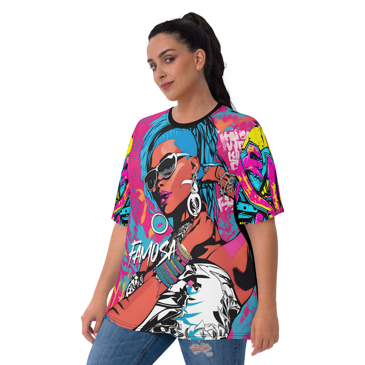 Latina Fashion- Latina Rocks Pink Mafiosa Women's Short Sleeve Shirt