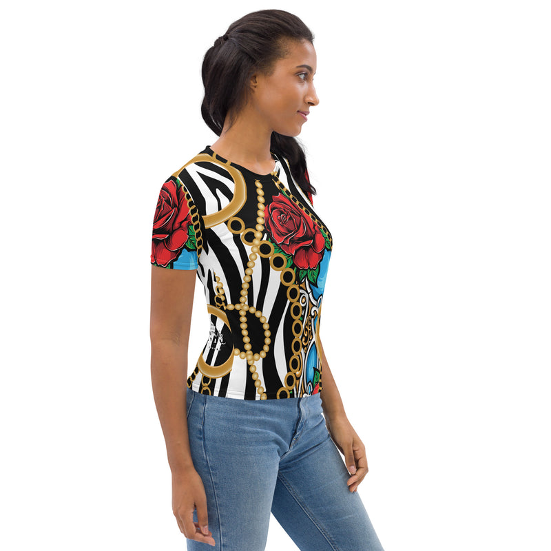 Latina Fashion- Latina Rocks Pearls and Roses Women's Shirt Sleeve Shirt