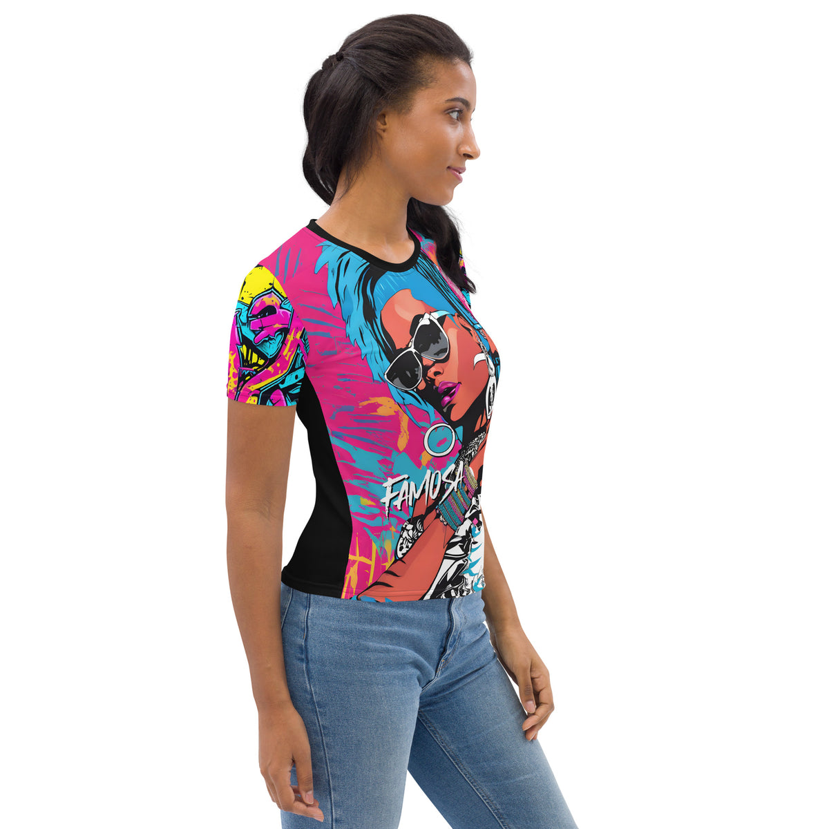 Latina Fashion- Latina Rocks Pink Mafiosa Women's Short Sleeve Shirt